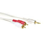 Advanced cable technology High quality 2x RCA male to 1x 3,5mm stereo jack male (AK2237)